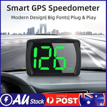 Универсальный автомобильный HUD-дисплей Спидометр GPS 2,8-дюймовый цифровой спидометр с крупным шрифтом, часы-манометр Автомобильные аксессуары