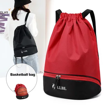 Женские сумки, водонепроницаемые спортивные мужские футбольные тренировочные, Большой баскетбольный мяч для фитнеса, сумка на шнурке, женский спортивный рюкзак для путешествий