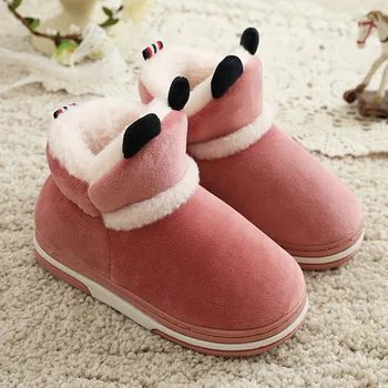 Зимние теплые детские тапочки, обувь для маленьких мальчиков и девочек, Обувь для малышей, нескользящие домашние ботинки для дома, детская обувь
