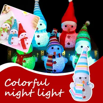 Рождественский светильник в виде снеговика на солнечной энергии, уличные водонепроницаемые лампы для газона, Садовая светодиодная гирлянда, свет для ограждения двора Для праздничного декора O4e6