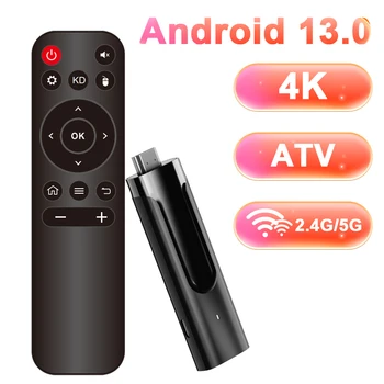 Transpeed ATV Android 13 TV Stick Amlogic S905Y4 С ТВ-приложениями Двойной Wifi Четырехъядерный медиаплеер 4K 3D BT5.0 Smart TV