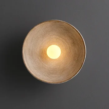 Ретро-настенный светильник для японского ресторана, художественное оформление стен гостиной, прихожей, светодиодная настенная смола, прикроватная лампа для спальни с бесшумным ветром