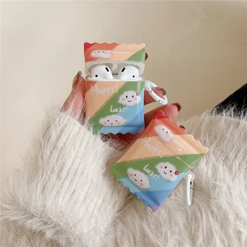 Korea Cute Candy cloud 3D Сумка Для Упаковки Конфет Чехол Для наушников Airpods Pro 2 Брелок Для ключей Защитный Чехол Для Airpods 3