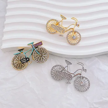 Блестящие велосипедные броши для женщин Унисекс, красивые хрустальные велосипедные броши, значки для велосипедистов, крутые спортивные булавки для лацканов, подарки