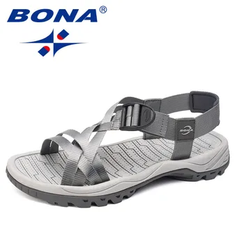 Мужские сандалии в стиле BONA New Classics, летняя обувь для прогулок на открытом воздухе, удобные мужские тапочки с ремешком на верхней части, мягкий свет, бесплатная доставка