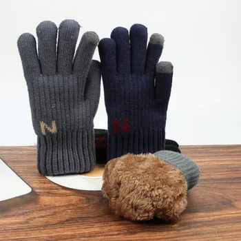 Новые кашемировые перчатки, зимние теплые варежки с пятью пальцами, осязаемые мужчины На открытом воздухе, Лыжи, Велоспорт, Мотоцикл, Холодостойкая перчатка для пальцев