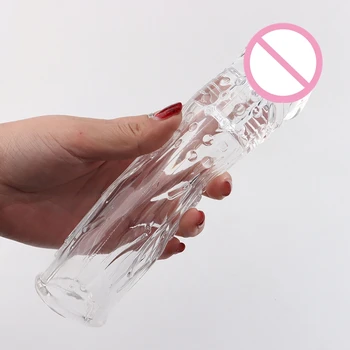 удлинитель пениса 18 см * 4 см, Многоразовые презервативы, кольца для члена с задержкой эякуляции, секс-игрушки для мужчин, секс-товары