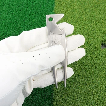 Черный/Серебристый инструмент для удаления дернового мяча для гольфа, Многоцелевой инструмент для ремонта металлических гольфов, подарок для игроков в гольф