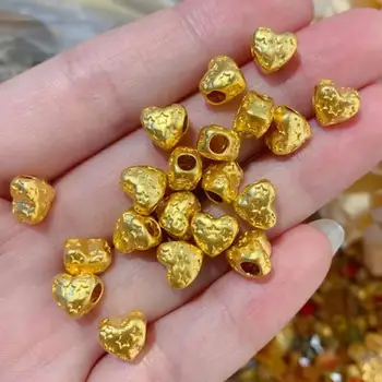 Новое 3D золото 24K Желтое золото Звезда Сердце Кулон Милое ожерелье Кулон 1шт
