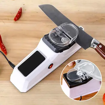 Профессиональная электрическая точилка для ножей USB, регулируемый инструмент для кухонных ножей, заточка ножниц, лезвие среднего и тонкого помола