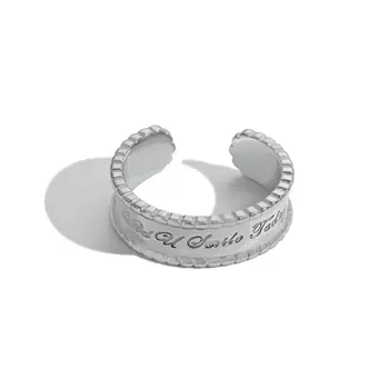 Модное Кольцо Из Стерлингового Серебра 925 Пробы с Женским Индивидуальным Буквенным Дизайном Instagram Cool Style Student Open Ring