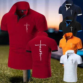Летняя мужская рубашка поло с модным принтом, летний мужской базовый топ с графическим рисунком с коротким рукавом, уличная одежда, рабочая одежда для гольфа, деловая одежда