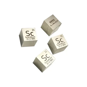 10-миллиметровый кубический элемент из скандия 99,95% чистого металла Sc