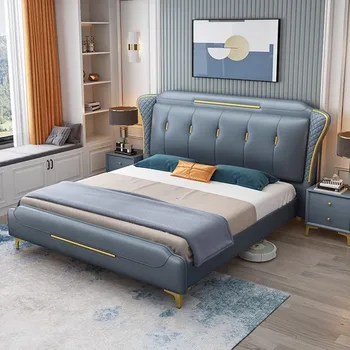 Деревянная детская европейская двуспальная кровать King-Size, высококачественная рама для изголовья, двуспальная кровать для девочек и мальчиков, мебель Letti Matrimoniali для спальни