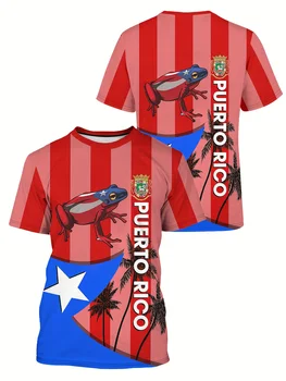 Тематическая мужская футболка с 3D-принтом лягушки и дерева, футболка с короткими рукавами и круглым вырезом, летняя спортивная футболка на открытом воздухе