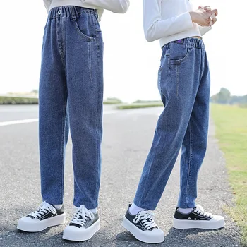 2023 Корейские весенне-осенние детские спортивные брюки, Детские брюки, спортивные штаны для малышей, джинсовые брюки для девочек начальной школы, Детские брюки