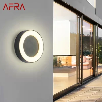 Современный настенный светильник AFRA Outdoor, простые светодиодные винтажные бра, водонепроницаемые круглые для балкона, коридора, внутреннего освещения. Декор