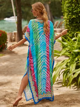 Женские Летние 2023 Богемные пляжные платья, халат большого размера, индийские народные купальники-бикини